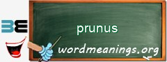 WordMeaning blackboard for prunus